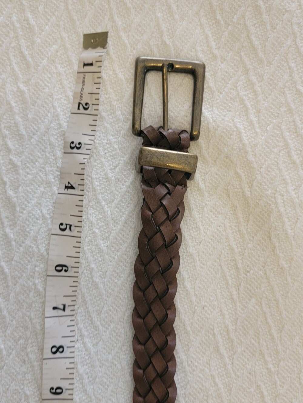Vintags Braided Leather Belt in Brown